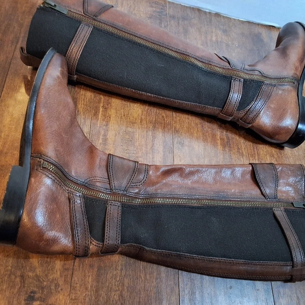Frye Tall Anna Gore Side Zip Boots 6.5